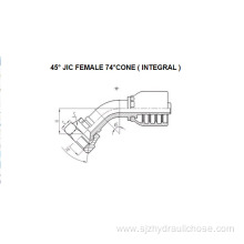 Integral 45° JIC Female 74°Cone 26741F